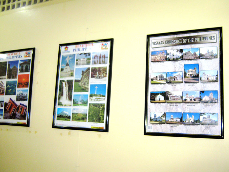 Framed posters of tourist destinations